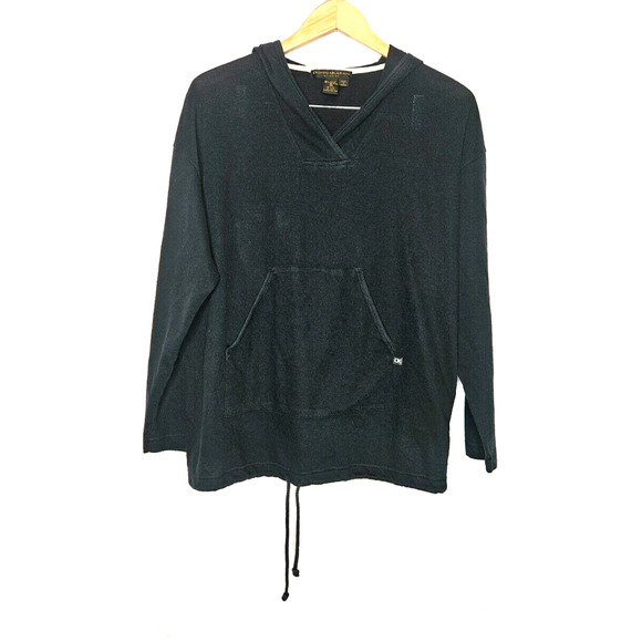 Donna Karan Tops - Donna Karan Intimates Womens Hoodie Small Black Drawstring Pajama Top Loungewear